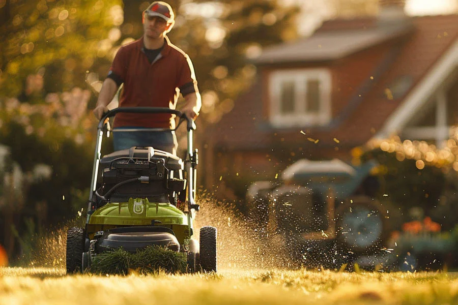 self-propelled electric lawn mower